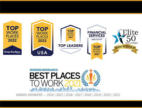 Awards - Top Work Places 2022 by TBT and USA, Top Work Places 2021 in Top Leaders and Financial Services Industry, The Elite 20 Internships 2020 Winner, Best Places to Work 2021