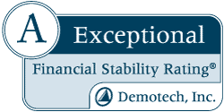 A - Exceptional - Financial Stability Rating from Demotech, Inc.