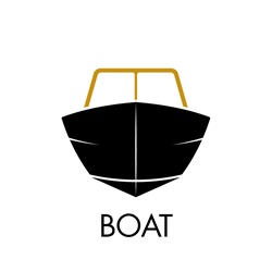 Graphic of Boat with text below it
