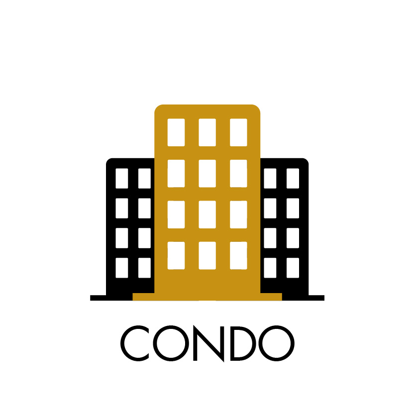 Graphic of buildings labelled Condo
