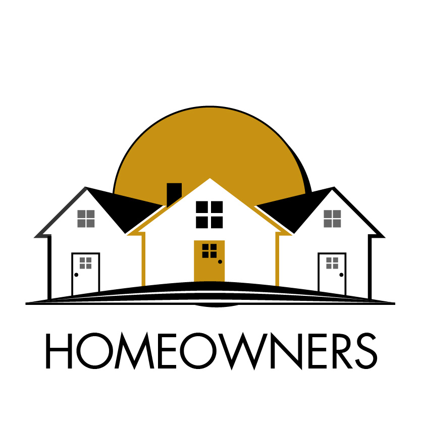Homeowners with graphic of houses