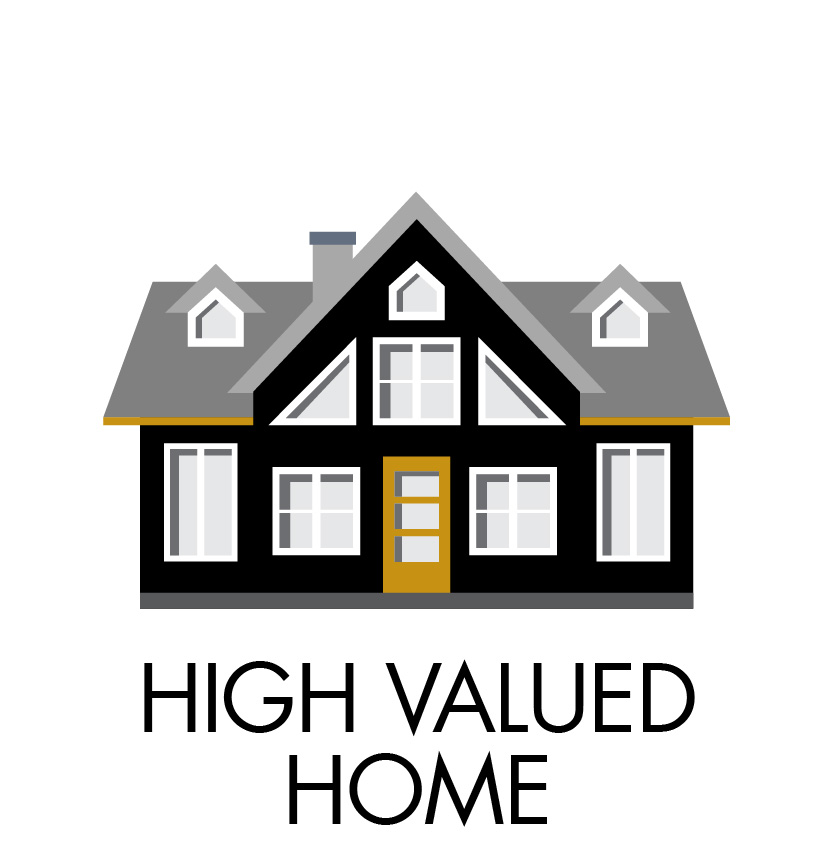 Graphic of house labelled High Valued Home
