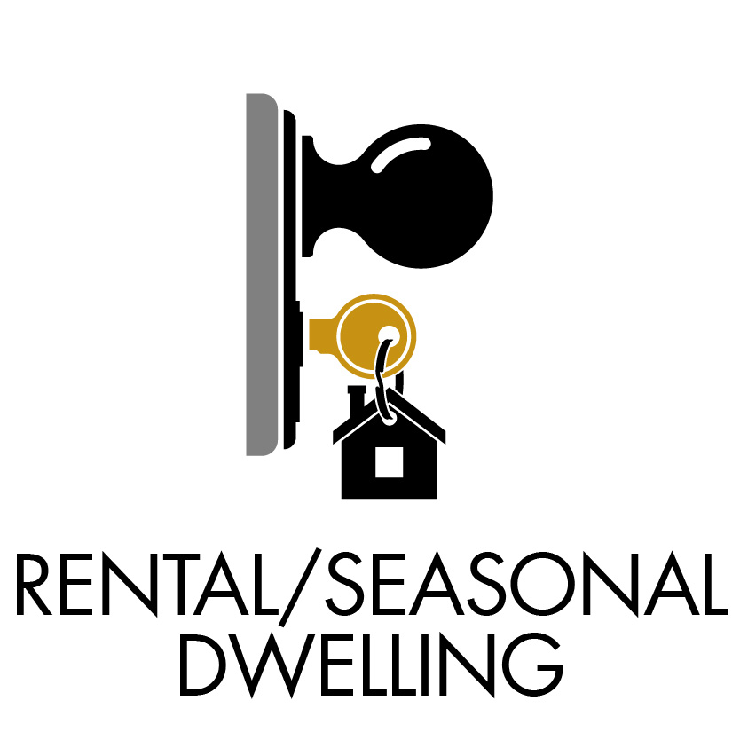 Graphic of door handle with keys dangling labelled Rental Seasonal Dwelling
