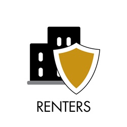Graphic of building and shield labelled Renters